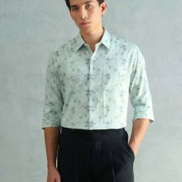 Arrow New York Green Cotton Slim Fit Floral Print Shirt-image-47
