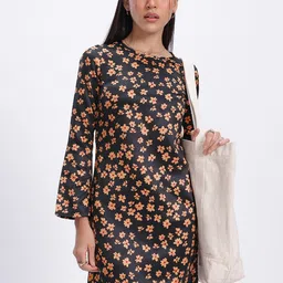 glitchez Bloom Chic Flared Sleeve Sheath Mini Dress-image-17