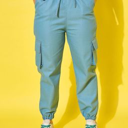DIMPY GARMENTS Women Relaxed High-Rise Easy Wash Joggers Trousers-image-91