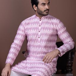 DEVOILER Ethnic Motifs Printed Mandarin Collar Cotton Silk Straight Kurta-picture-33