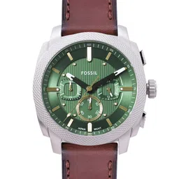 Fossil Men Machine Leather Straps Analogue Chronograph Watch FS6100I-14