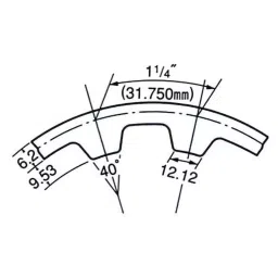 Mitsuboshi Rubber Timing Belt XXH Shape (Length 4000 mm, Teeth 128), 1600XXH600-image-7