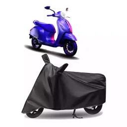 Auto Pearl Polyester Two Wheeler Cover for Bajaj Urbanite Chetak (Grey)-picture-28
