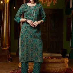 Sangria Printed Pure Cotton Kurta Set-image-38