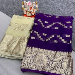 PAYAL CREATION Ethnic Motifs Zari Pure Georgette Saree-image-90