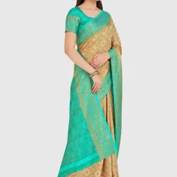 Mimosa Beige Woven Patola Saree With Blouse image 3