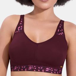 MAROON Full Coverage Removable Padding Workout Bra With All Day Comfort image 3