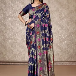 F FASHION Woven Design Zari Pure Silk Banarasi Saree-image-98