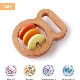 Intellibaby Wooden Grasping Rattle |Develops Auditory  Skills & Hand-Eye Coordination|European Safety, BIS Certified & Paediatrician Approved-22
