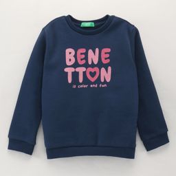 UCB Full Sleeves Sweatshirt Text Print - Blue-image-5