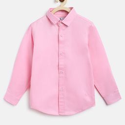 Tales & Stories Full Sleeves Regular Fit Solid Shirt - Pink-image-6