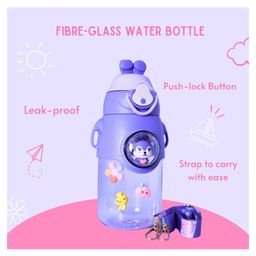 Paper Moon Kids Rabbit Push Lock Water Bottle Sipper with Strap Lavender - 500ml-image-16