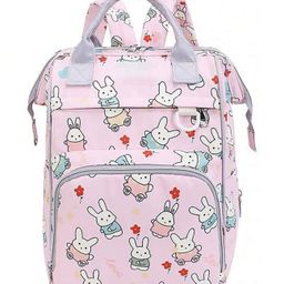House of Quirk Rabbit Printed Maternity Backpack - Pink-image-43