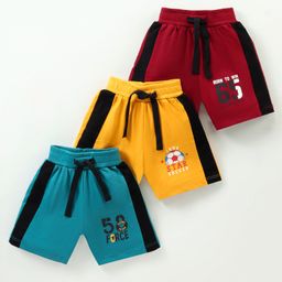 Simply Sinker Knit Above Knee LengthShorts Text Print Pack of 3 - Multicolour-image-48