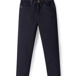 Pine Kids Woven Ankle Length Solid Denim Jeans - Black-image-5
