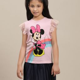 Kidsville Mickey & Friends Featuring Frill Sleeves Minnie Mouse Printed Top - Pink-picture-26