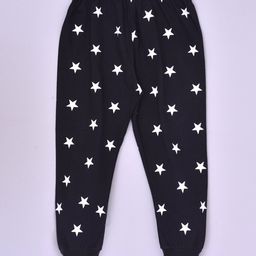 Kiwi Cotton Knit Stars Printed Lounge Pant - Black-image-41