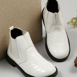 Tiny Bugs Abstract Designed Ankle Length Boots - White-image-43
