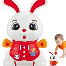AKN TOYS Crawling Rabbit Toy Interactive Electronic Kids Robot Bunny Cute Light Up Dancing Bunny with Music- PACK OF 1- COLOR MAY VARY-13