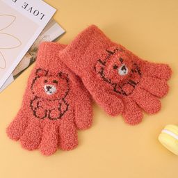 Babyhug Gloves with Bear Design - Coral-picture-16
