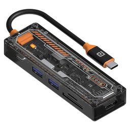 Portronics POR-2873 MPort View Two 6-in-1 USB Type-C Hub,100 W Type-C PDandData, USB 3.0 SuperSpeed, USB 2.0,SD & Micro SD, 4K HDMI,Transparent Case for Laptop, PC & More(Black)-4