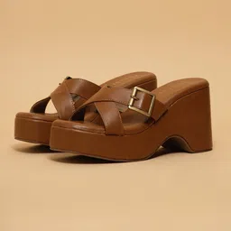 ERIDANI Women Wedge Sandals with Buckles-48