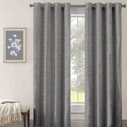 Aura Grey & White 2 Pieces Floral Printed Long Door Curtain-image-50
