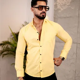 IKON FASHION Men Original Fit Solid Spread Collar Cotton Casual Shirt-picture-12