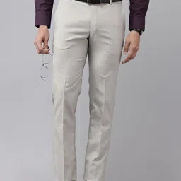 Arrow Men Textured Tailored Tapered Fit Formal Trousers-picture-19