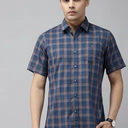 Van Heusen Pure Cotton Slim Fit Checked Casual Shirt-picture-31