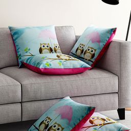 Alina decor Blue Set of 5 Printed 16" x 16" Square Cushion Covers-7