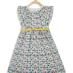Elle Kids Multicolor Printed Dress With Belt-picture-26