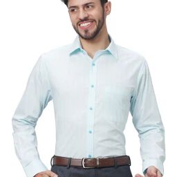 Raymond Sky Cotton Slim Fit Striped Shirt-picture-27