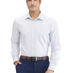 Park Avenue Grey Slim Fit Texture Shirt-image-27