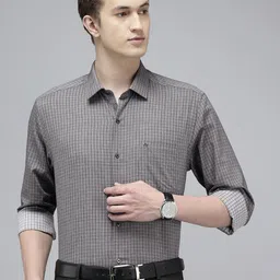 Arrow Pure Cotton Manhattan Slim Fit Checked Formal Shirt-picture-49