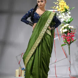 TANTLOOM Kanjeevaram Zari Saree With Blouse Piece-image-0