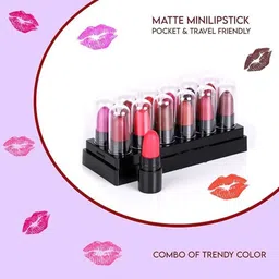YELGO Set Of 12 Multicolor Mini Long Lasting Lipstick image 2