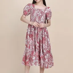 YK Puff Sleeve Crepe Formal Fit & Flare Dress-image-94