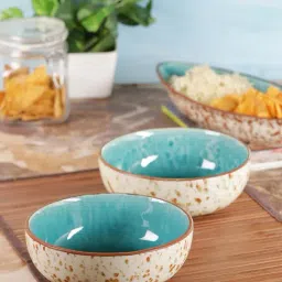 VarEesha Color Tones Green Mango Wood Serving Bowls (700 ml) - Set of 2-18