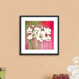 999store Pink & White White Flowers Poster-24