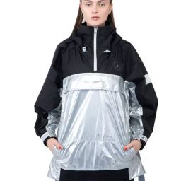 Adidas Black & Silver Loose Fit Urbxtr Pullon Jacket-image-46