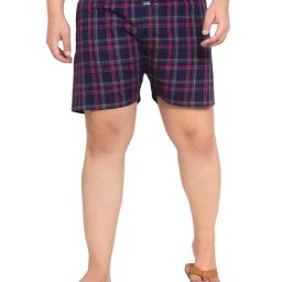 Melon by PlusS Navy Cotton Regular Fit Checks Boxers-image-37