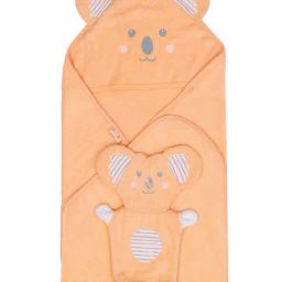 MiArcus Koala Orange Cotton 320 GSM Hooded Towel - Set of 1 (6-18 Month)-image-22