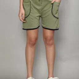 Gracit Olive Green Cotton Sports Shorts-picture-14