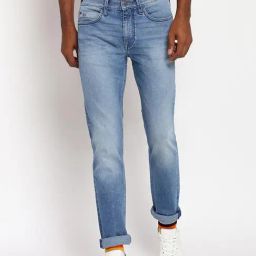 Lee Blue Tailored Fit Lightly Washed Jeans-image-8