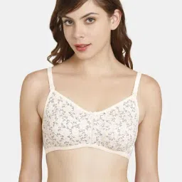 Rosaline by Zivame Cream Printed Non-padded Bra-image-27