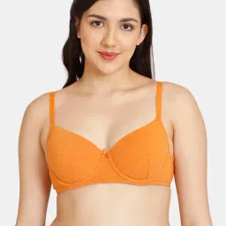 Rosaline by Zivame Orange Wireless Padded T-Shirt Bra-picture-19