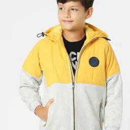 Jack & Jones Junior Yellow Color Block Full Sleeves Jacket-image-50