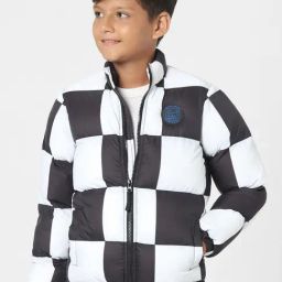 Jack & Jones Junior White & Black Checks Full Sleeves Jacket-image-67