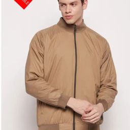 Cantabil Dark Brown Regular Fit Reversible Jacket-image-71